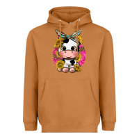 Meerkat cut cow with sunflower and leopard  pink Heavyweight Hoodie - texasbilliewilder