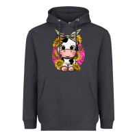 Smoke cut cow with sunflower and leopard  pink Heavyweight Hoodie - texasbilliewilder