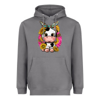 Storm cut cow with sunflower and leopard  pink Heavyweight Hoodie - texasbilliewilder