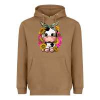 Toasted Coconut cut cow with sunflower and leopard  pink Heavyweight Hoodie - texasbilliewilder