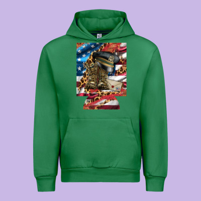 Usa Flag And Leopard With Boots 12 Oz Regular Can Cooler Urban Hoodie Designed By Artiststas