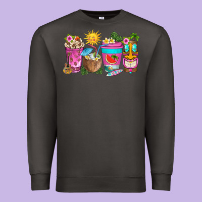 Aloha Coffe Cups Premium Sweatshirt Designed By Texasbilliewilder