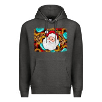 Charcoal Heather santa background Premium Hoodie - JahusDesignShop