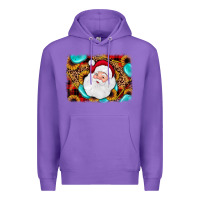 Purple santa background Premium Hoodie - JahusDesignShop