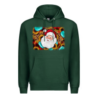 Sports Green santa background Premium Hoodie - JahusDesignShop