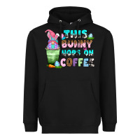 Black this bunny hops on coffee Heavyweight Hoodie - Zillion Design Studio