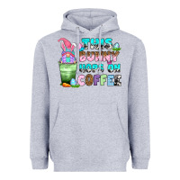 Heather Grey this bunny hops on coffee Heavyweight Hoodie - Zillion Design Studio