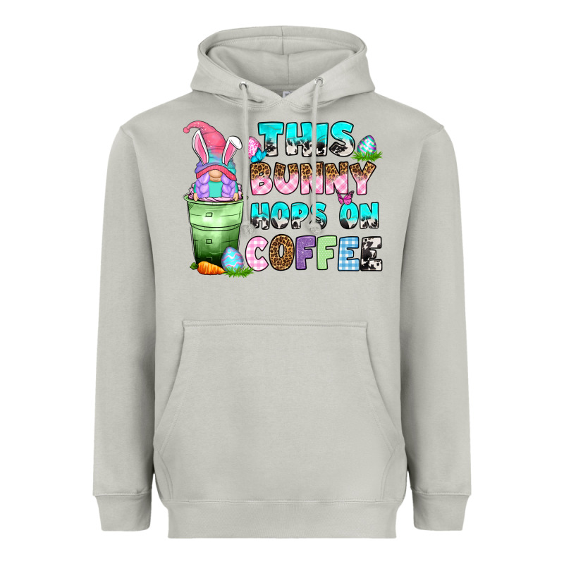 This Bunny Hops On Coffee Heavyweight Hoodie by Zillion Design Studio | Teevron
