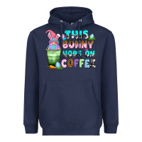 Navy this bunny hops on coffee Heavyweight Hoodie - Zillion Design Studio