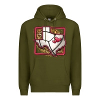 Army Green leopard volleyball texas map Premium Hoodie - Jasminsmagicworld