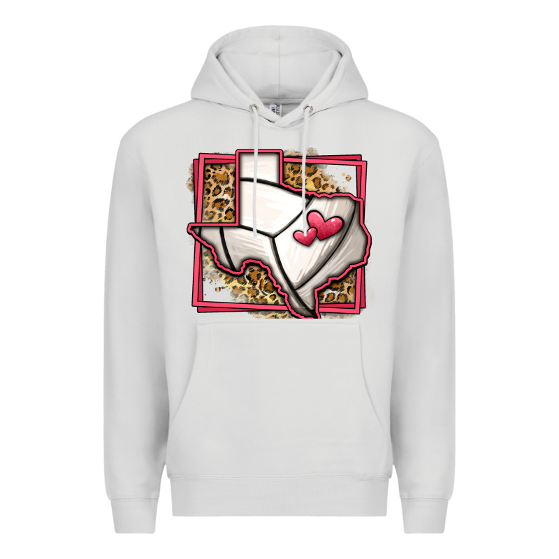 Leopard Volleyball Texas Map Premium Hoodie by Jasminsmagicworld | Teevron