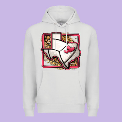 Leopard Volleyball Texas Map Premium Hoodie Designed By Jasminsmagicworld