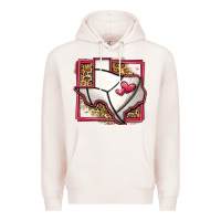 Pale Pink leopard volleyball texas map Premium Hoodie - Jasminsmagicworld