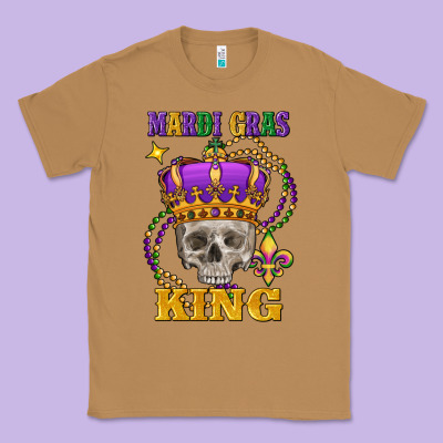 Skull Mardi Gras King Classic Tee Designed By Fadigitalartstudio