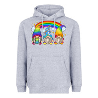 Heather Grey rainbow gnomes Heavyweight Hoodie - Zillion Design Studio