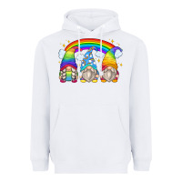 White rainbow gnomes Heavyweight Hoodie - Zillion Design Studio