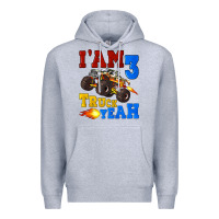 Heather Grey i'am three truck yeah Premium Hoodie - Artiststas