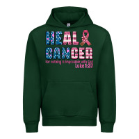 Forest Green heal cancer with cancer ribbon Urban Hoodie - AdoDesignShop
