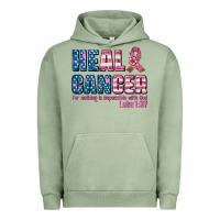 Pigment Oil Green heal cancer with cancer ribbon Urban Hoodie - AdoDesignShop