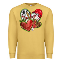 Antique Gold baseball with strawberry hearts Premium Sweatshirt - texasbilliewilder