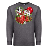 Charcoal Heather baseball with strawberry hearts Premium Sweatshirt - texasbilliewilder
