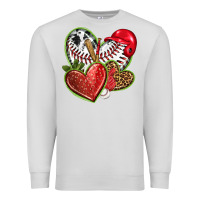 Dove Grey baseball with strawberry hearts Premium Sweatshirt - texasbilliewilder