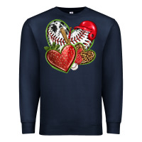 Navy baseball with strawberry hearts Premium Sweatshirt - texasbilliewilder