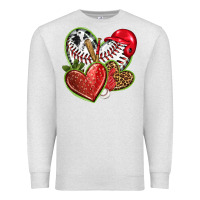 Oatmeal Heather baseball with strawberry hearts Premium Sweatshirt - texasbilliewilder