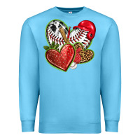 Ocean Blue baseball with strawberry hearts Premium Sweatshirt - texasbilliewilder