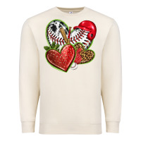 Sandshell baseball with strawberry hearts Premium Sweatshirt - texasbilliewilder