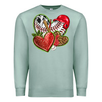 Seafoam baseball with strawberry hearts Premium Sweatshirt - texasbilliewilder