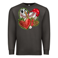Smoke baseball with strawberry hearts Premium Sweatshirt - texasbilliewilder