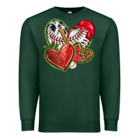 Sports Green baseball with strawberry hearts Premium Sweatshirt - texasbilliewilder