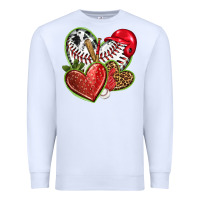 White baseball with strawberry hearts Premium Sweatshirt - texasbilliewilder