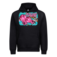 Black fight with boxing gloves and cancer ribbon Urban Hoodie - AdoDesignShop