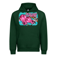 Forest Green fight with boxing gloves and cancer ribbon Urban Hoodie - AdoDesignShop