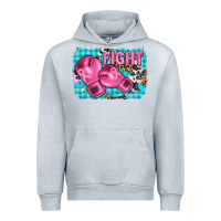 Heather Grey fight with boxing gloves and cancer ribbon Urban Hoodie - AdoDesignShop