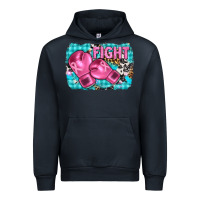 Navy fight with boxing gloves and cancer ribbon Urban Hoodie - AdoDesignShop