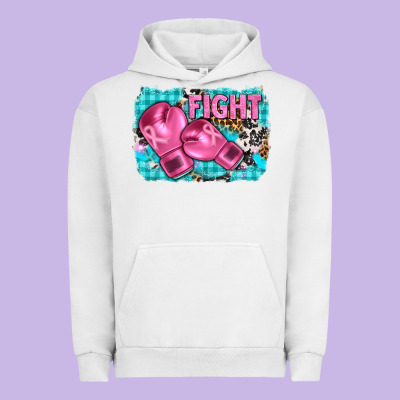 Fight With Boxing Gloves And Cancer Ribbon Urban Hoodie Designed By Adodesignshop