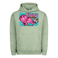 Pigment Oil Green fight with boxing gloves and cancer ribbon Urban Hoodie - AdoDesignShop