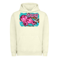 Pigment Pistachio fight with boxing gloves and cancer ribbon Urban Hoodie - AdoDesignShop