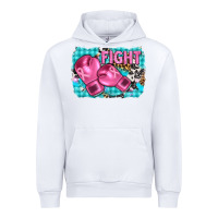White fight with boxing gloves and cancer ribbon Urban Hoodie - AdoDesignShop