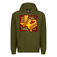 Army Green leopard softball texas map Premium Hoodie - Jasminsmagicworld