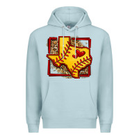 Blue Mist leopard softball texas map Premium Hoodie - Jasminsmagicworld