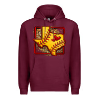 Burgundy leopard softball texas map Premium Hoodie - Jasminsmagicworld