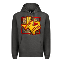 Charcoal Heather leopard softball texas map Premium Hoodie - Jasminsmagicworld