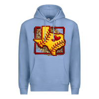 Colony Blue leopard softball texas map Premium Hoodie - Jasminsmagicworld