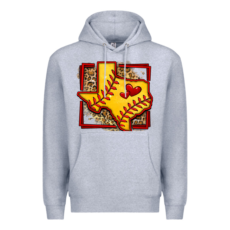 Leopard Softball Texas Map Premium Hoodie by Jasminsmagicworld | Teevron