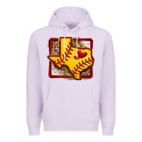 Lilac leopard softball texas map Premium Hoodie - Jasminsmagicworld