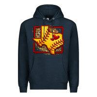 Navy leopard softball texas map Premium Hoodie - Jasminsmagicworld